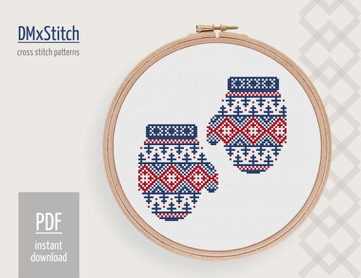 Scandi Hoops Mini Ornaments Cross Stitch Pattern - Stitched Modern