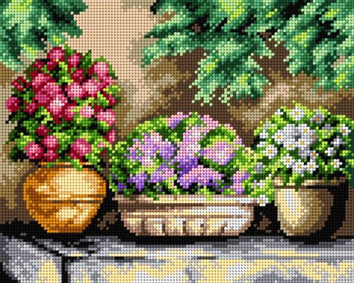 Needlepoint Canvas for halfstitch Without Yarn Orchid 3010f - Printed Tapestry Canvas