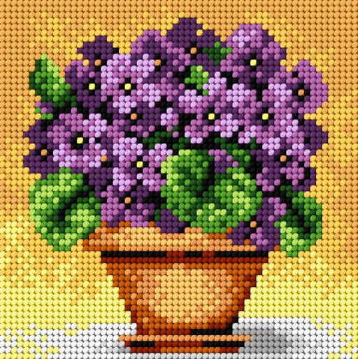 Needlepoint canvas for halfstitch without yarn Bouquet of Primroses in a  Blue Vase 2251D - Printed Tapestry Canvas 