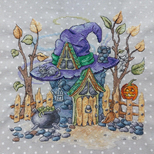 Modern Embroidery Halloween Gnome - Cauldron Counted Cross Stitch