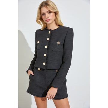 Gold Tweed Shorts and Jacket Set