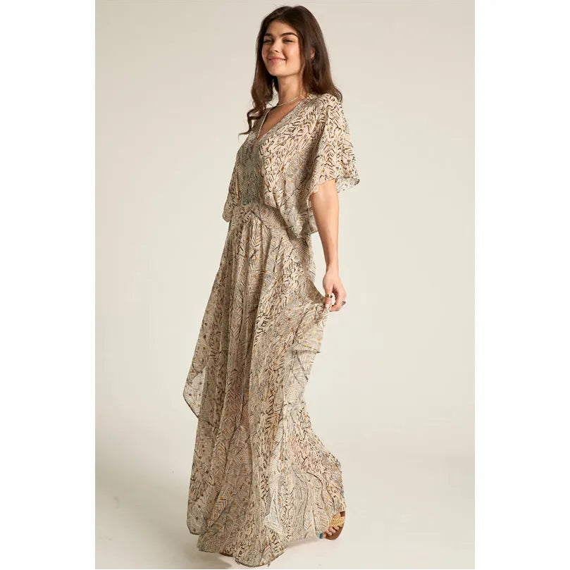Printed Gauze Maxi Dress