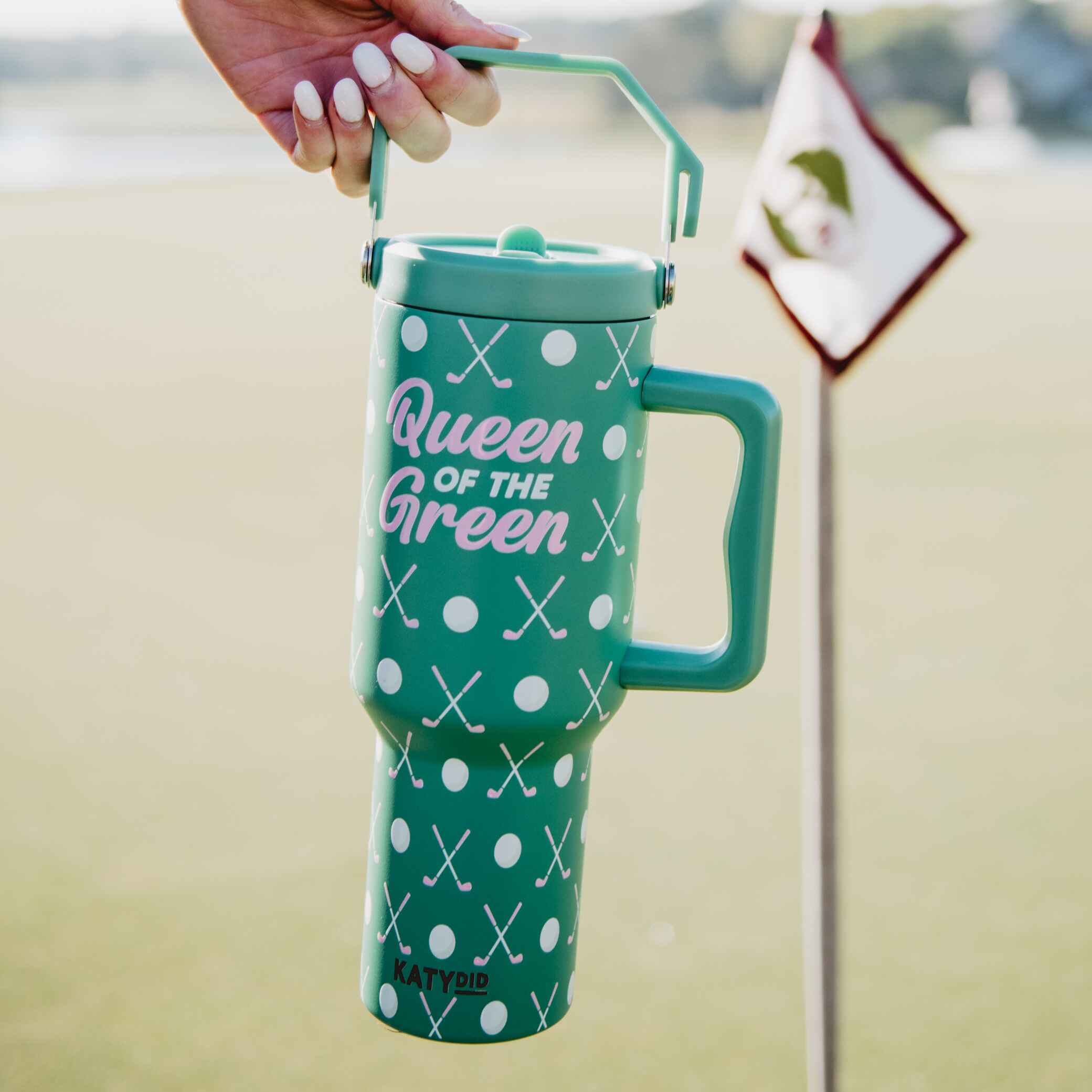 Queen of the Green Golf Tumbler with Handle