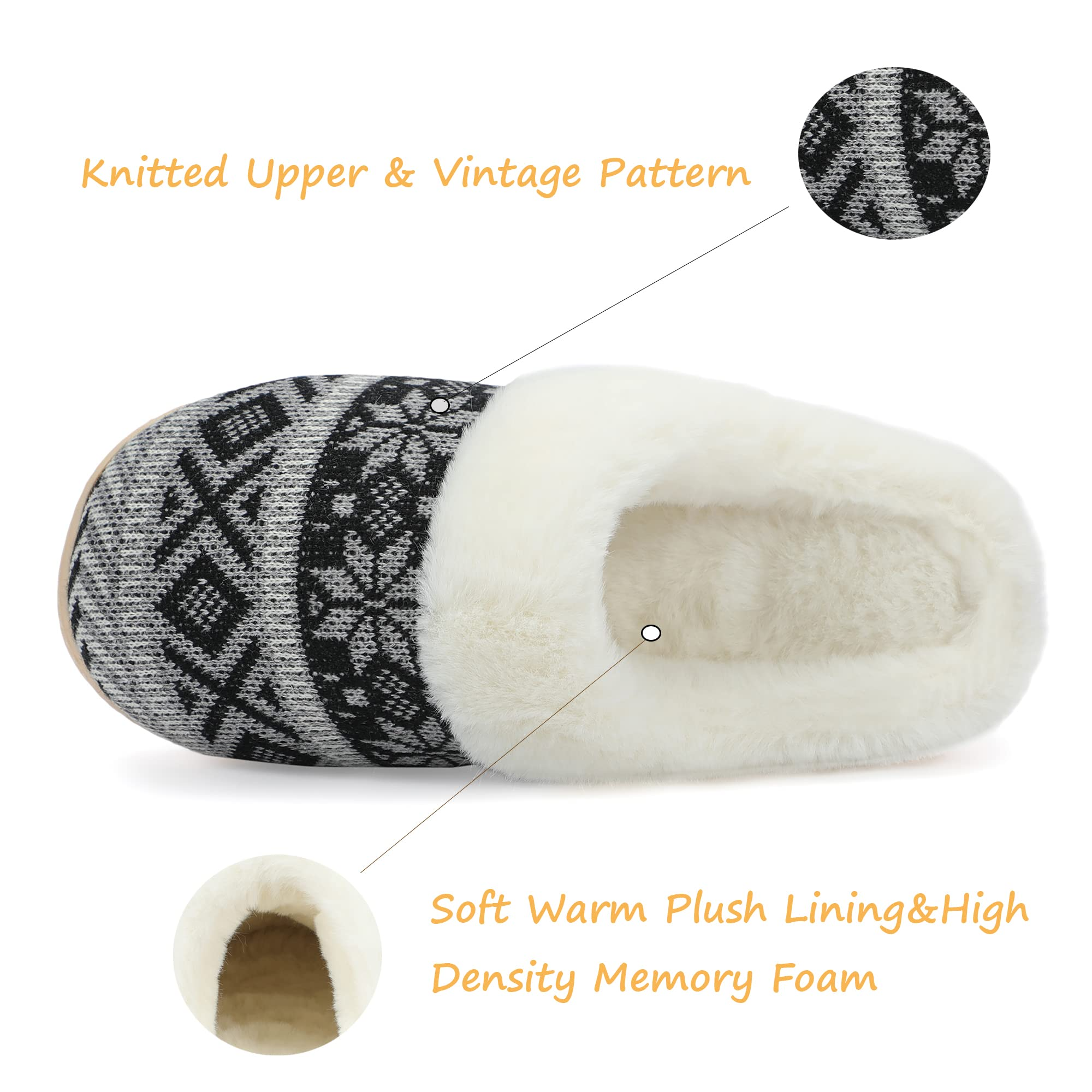 NineCiFun Women's Memory Foam Fuzzy House Slippers