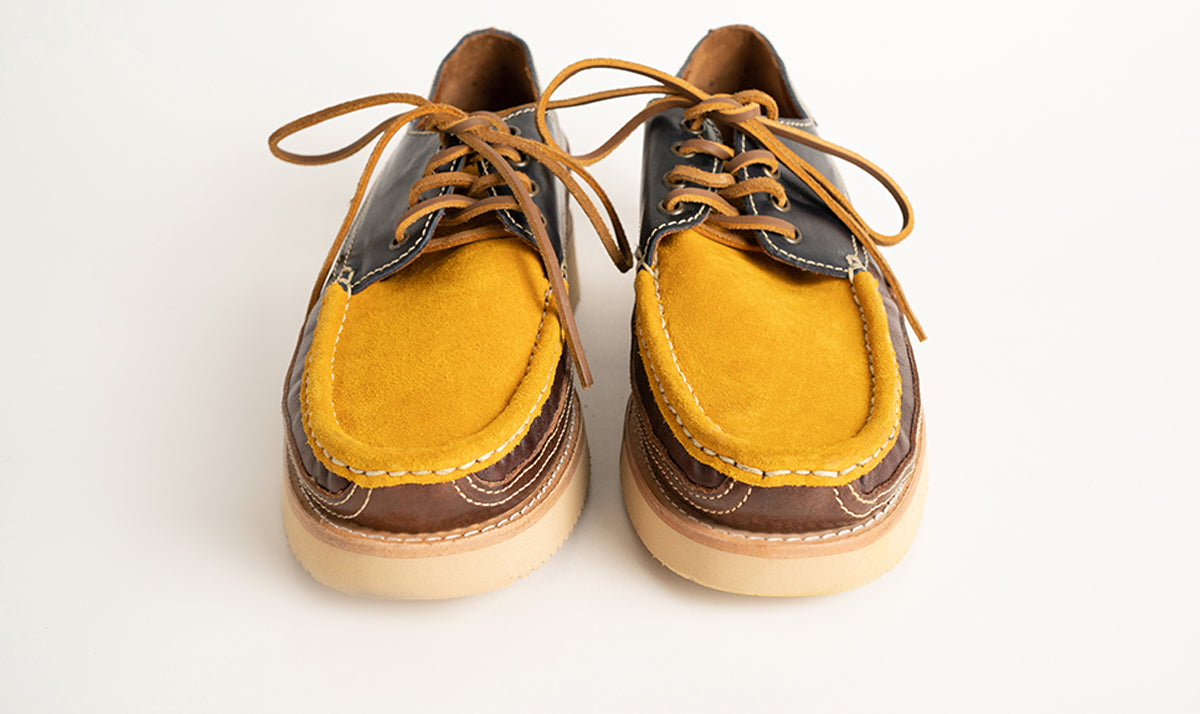 brown yellow shoes