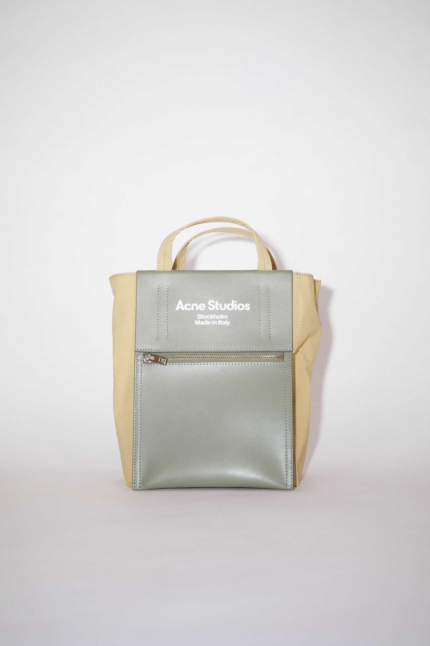 Logo Teddy Fleece Tote Bag in Green - Acne Studios