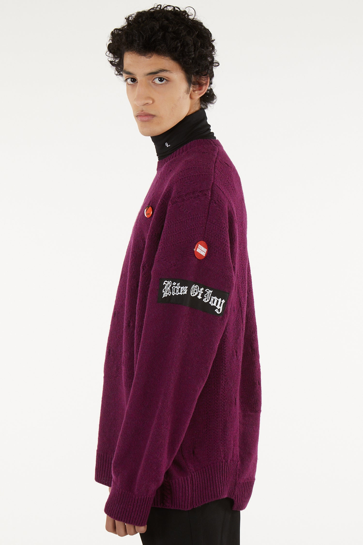 OVERSIZED REVERSED BRAID SWEATER IN PURPLE, S21