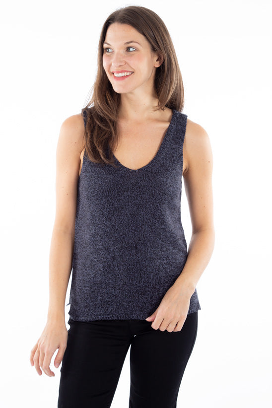 Camisole en tricot double col V | 4 couleurs