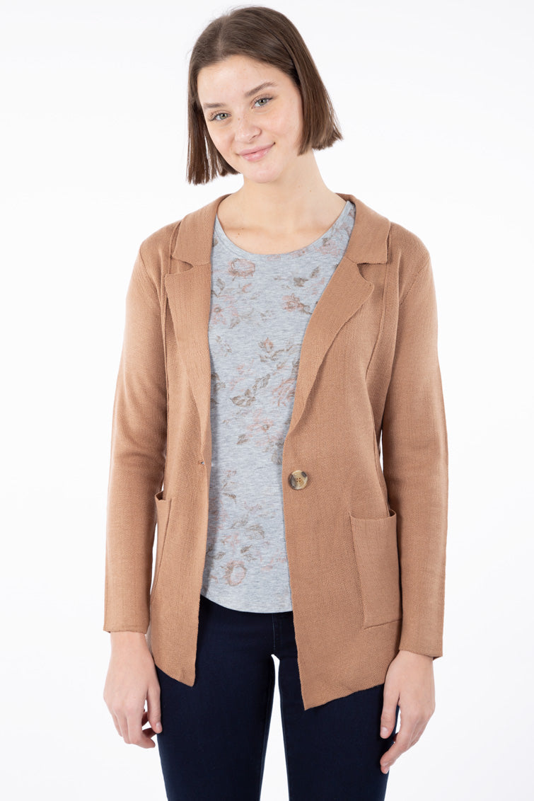 Blazer en tricot 1 bouton | 2 couleurs