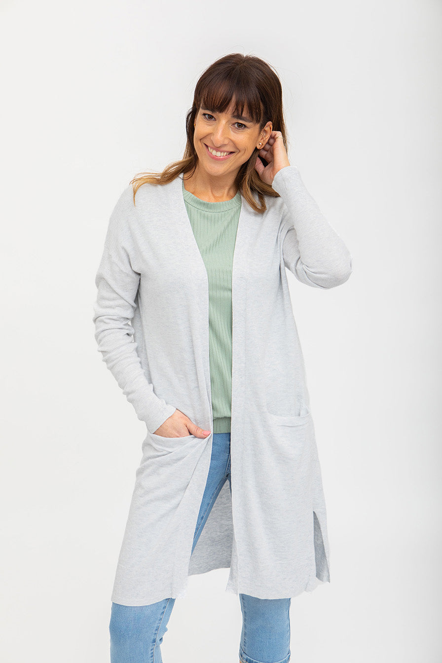 Cardigan long forme ouverte | 3 couleurs