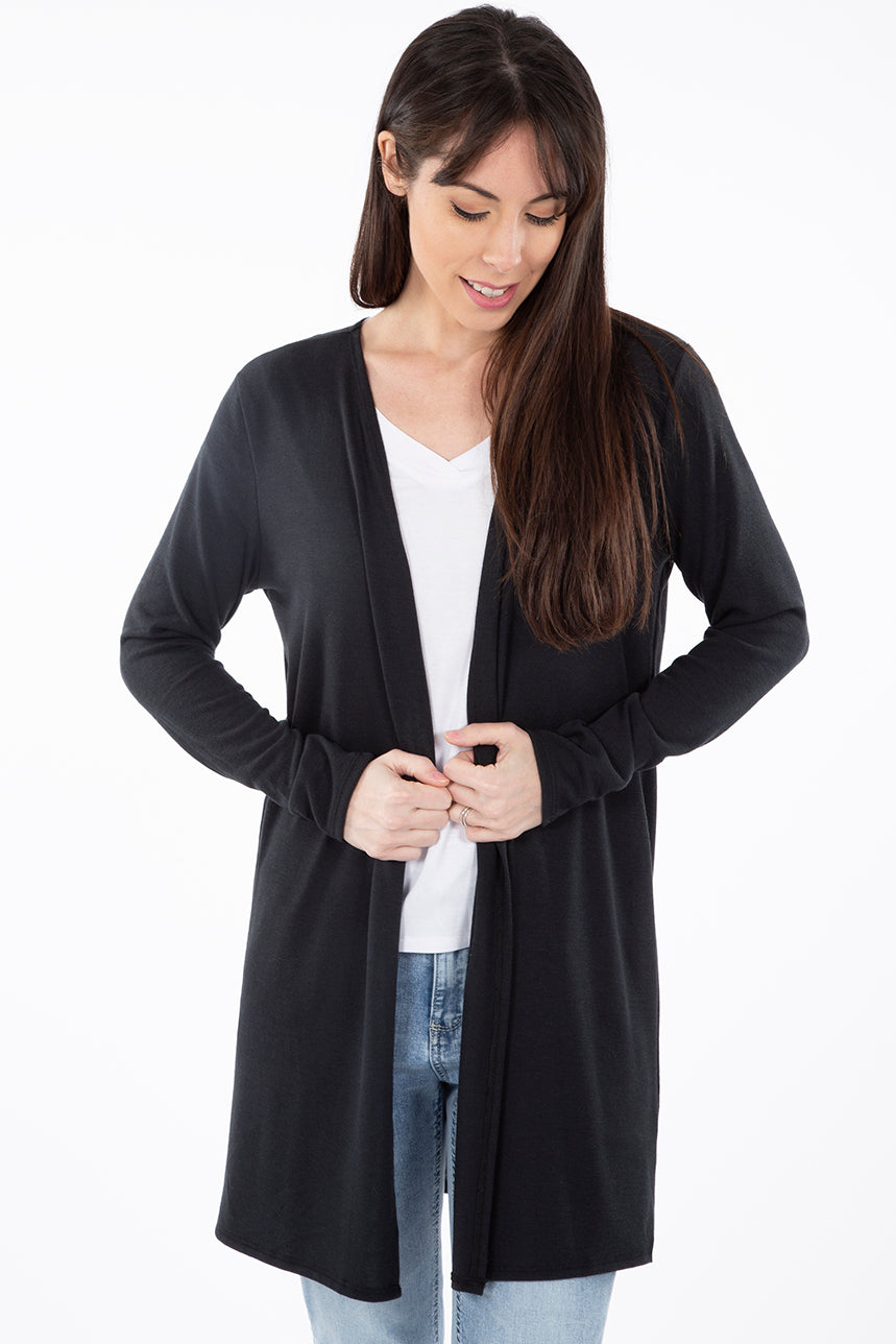 Cardigan uni long | 3 couleurs