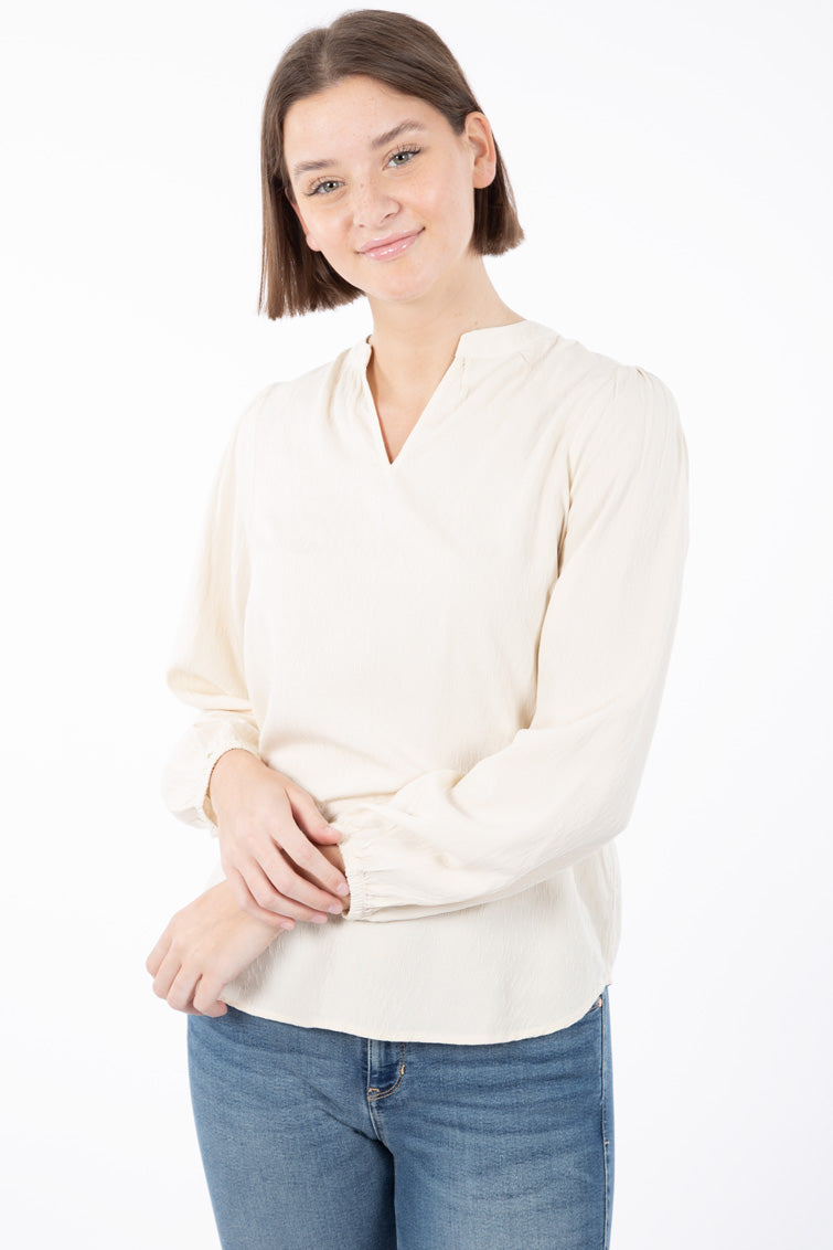 Blouse texturÃ©e col fente | Fransa | 2 couleurs