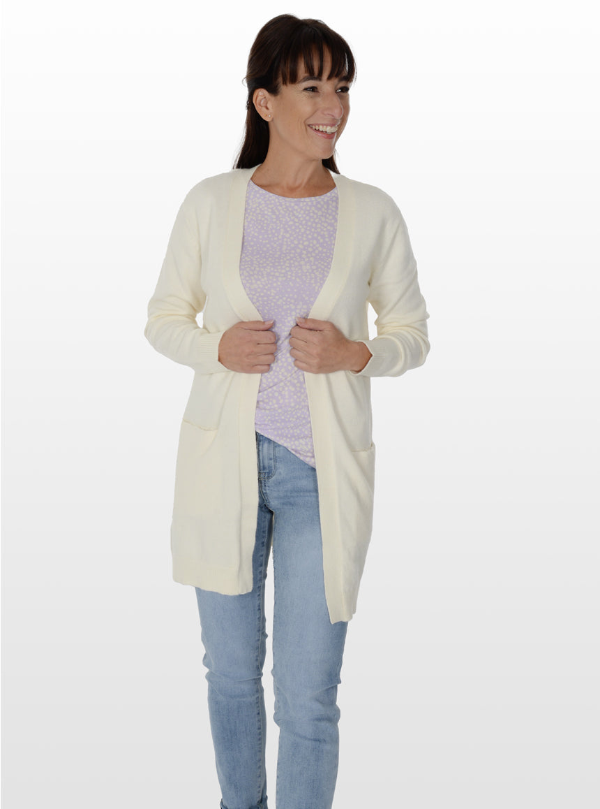 Cardigan long forme ouverte | 3 couleurs