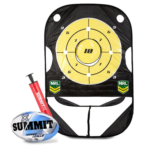 NRL passing target. The SUMMIT NRL Passing Target was the original pop up passing target. Used for rugby league players to train and play games.