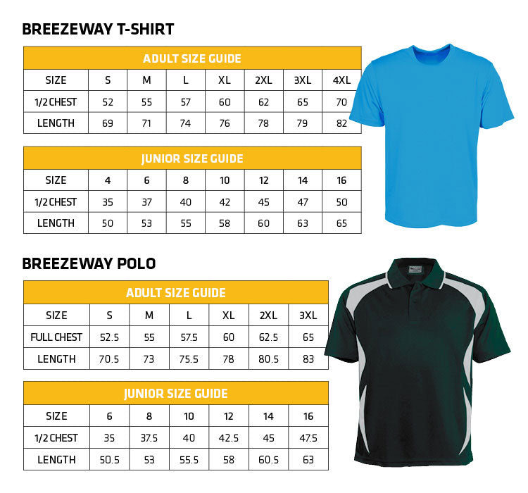 Summit Breezeway shirt Size Guide