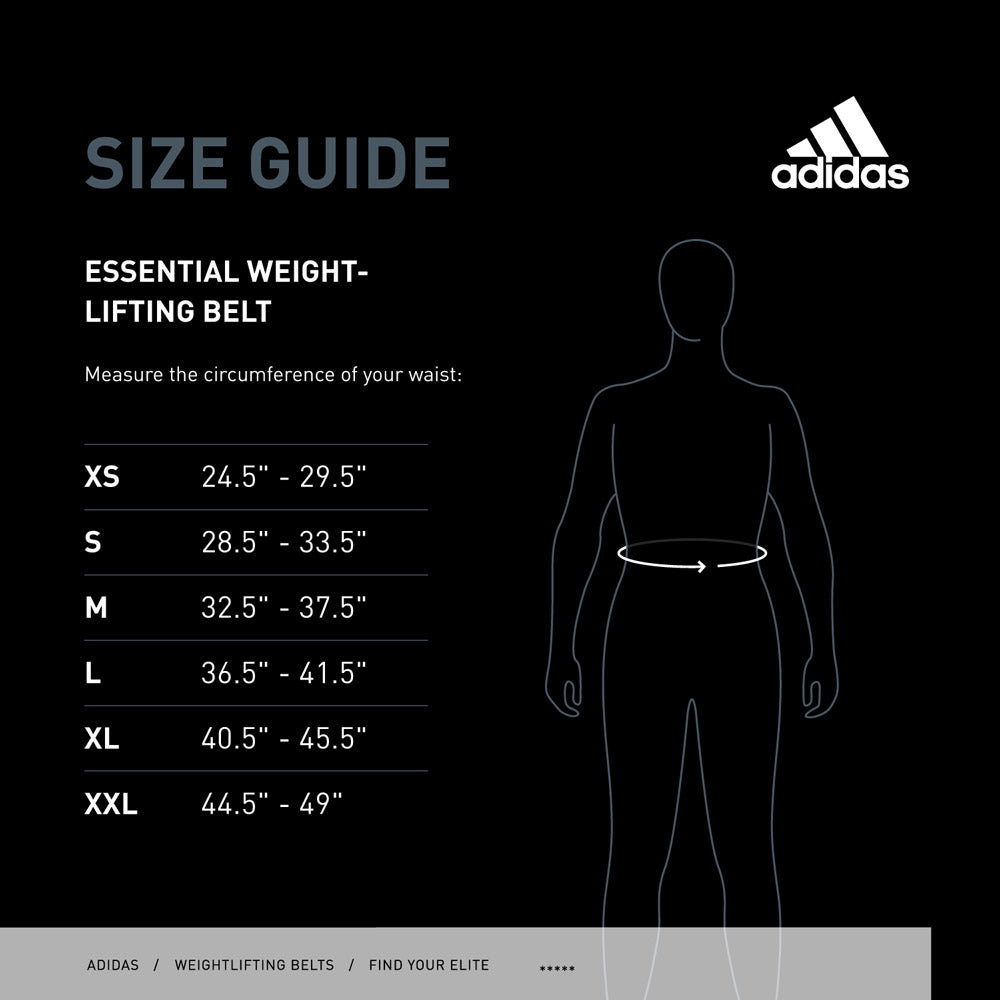 adidas Weightlifting belt Size Guide