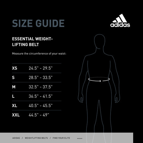 adidas weightlifting belt size guide