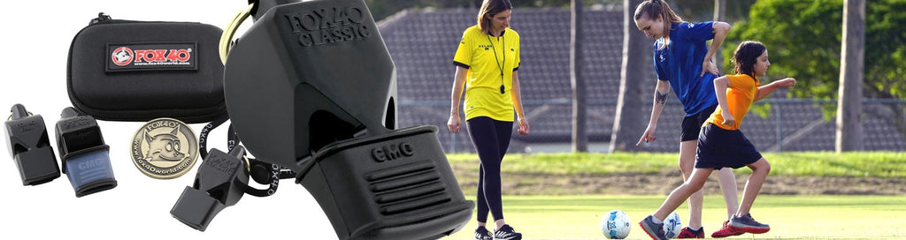Fox 40 whistle shop banner. One stop shop for referees, coaches and umpires. Do you need the right whistle for training and matches, then SUMMIT Sport is the home of Fox 40 in Australia.