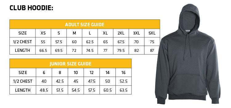 Summit Club Hoodie Size Guide