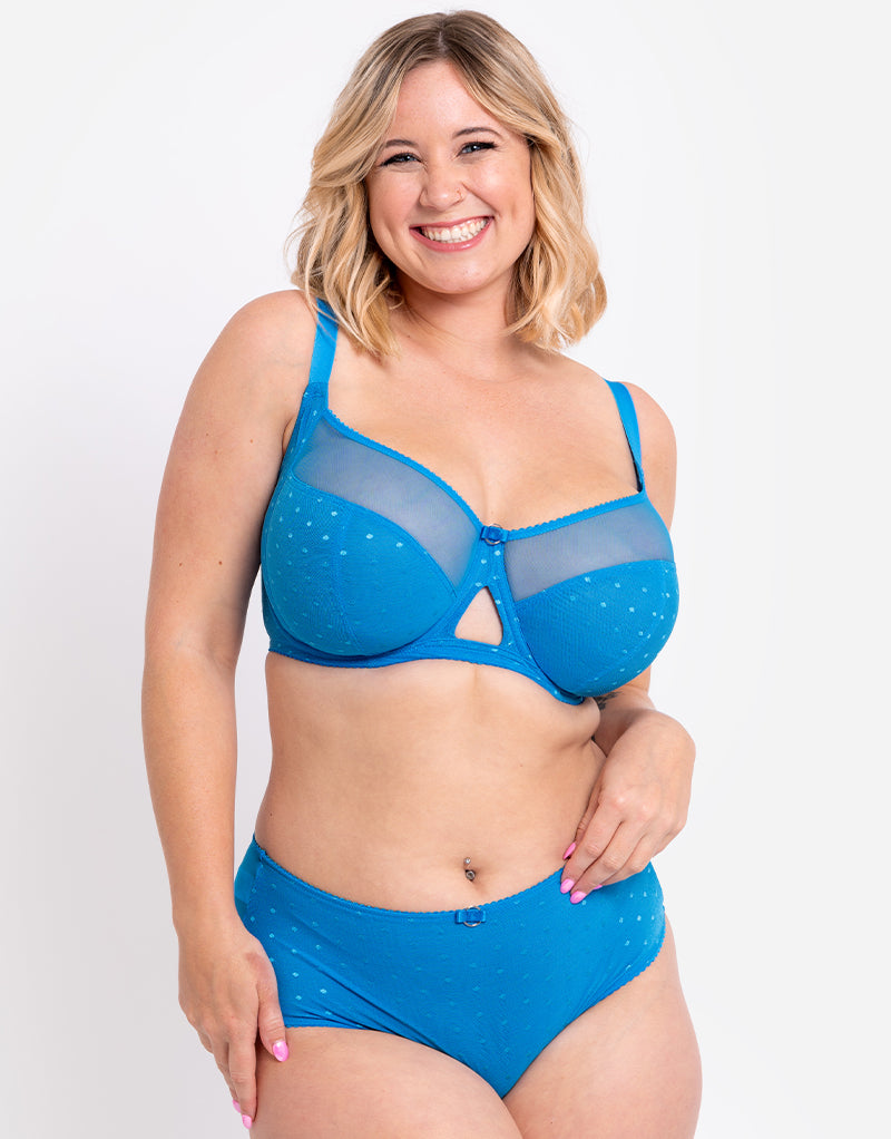 Curvy Kate Victory Polka Balcony Bra Blue