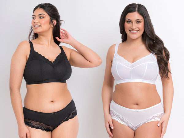 Flirtelle Viola Bralettes in Black and White