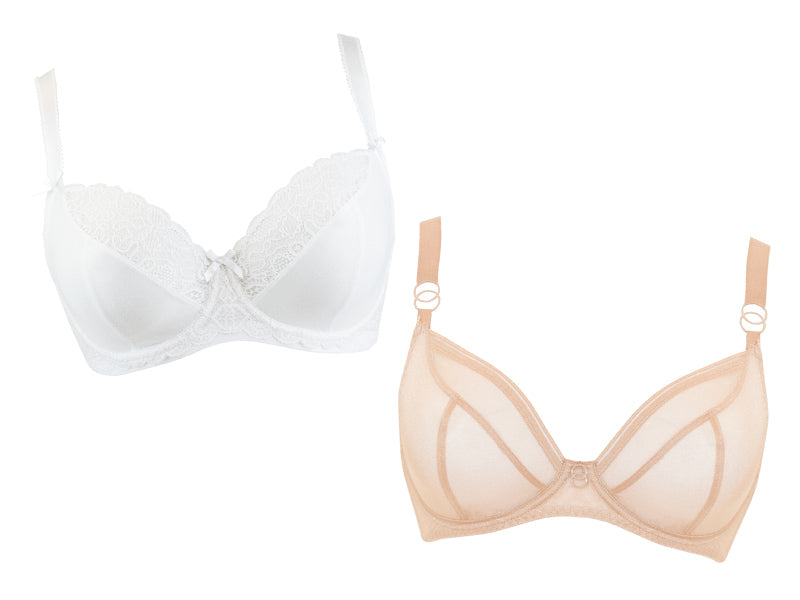 white and skin tone bra