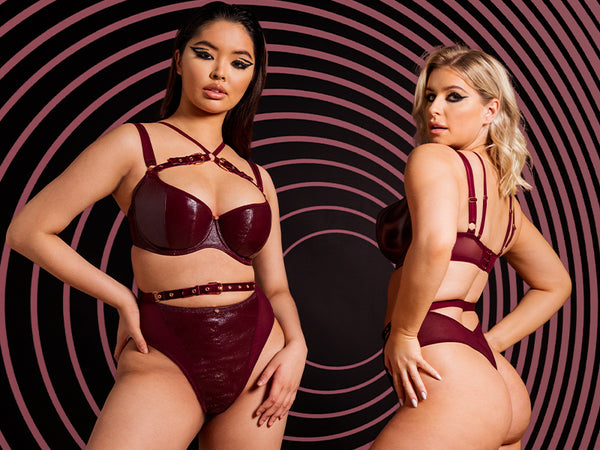 scantilly buckle up half cup bra oxblood red