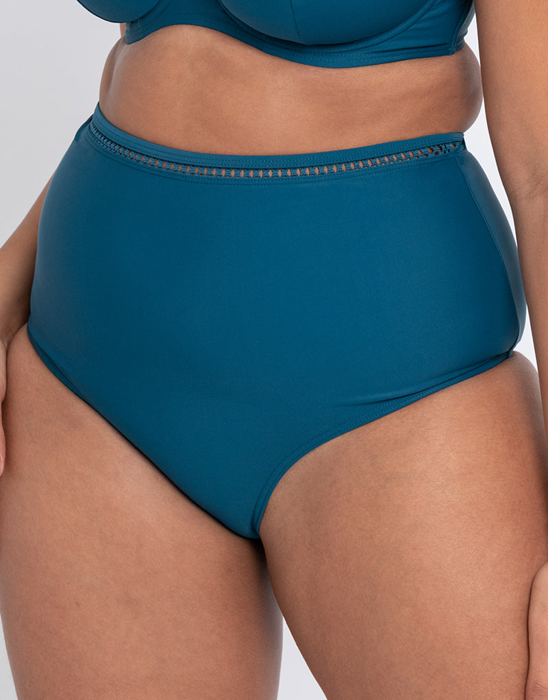 Curvy Kate First Class High Waist Bikini Bottom Deep Teal