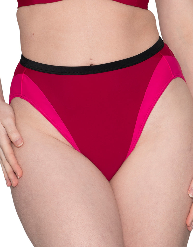 Curvy Kate Subtropic High Waist Bikini Brief Cherry Red/Pink