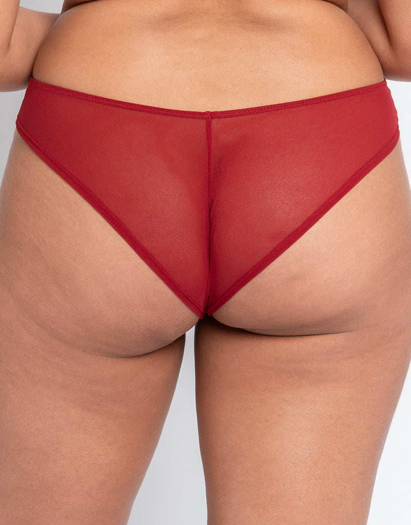 Curvy Kate Love Me Lace Brazillian Claret