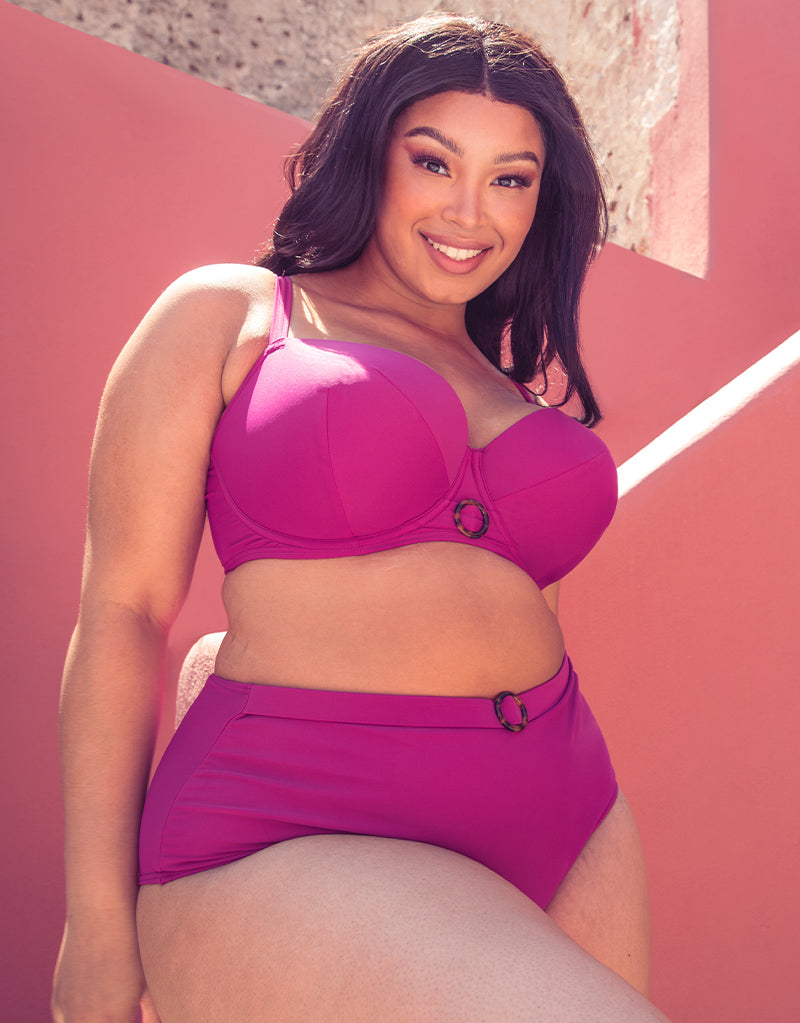 Curvy Kate Retro Sun Padded Balcony Bikini Top Orchid