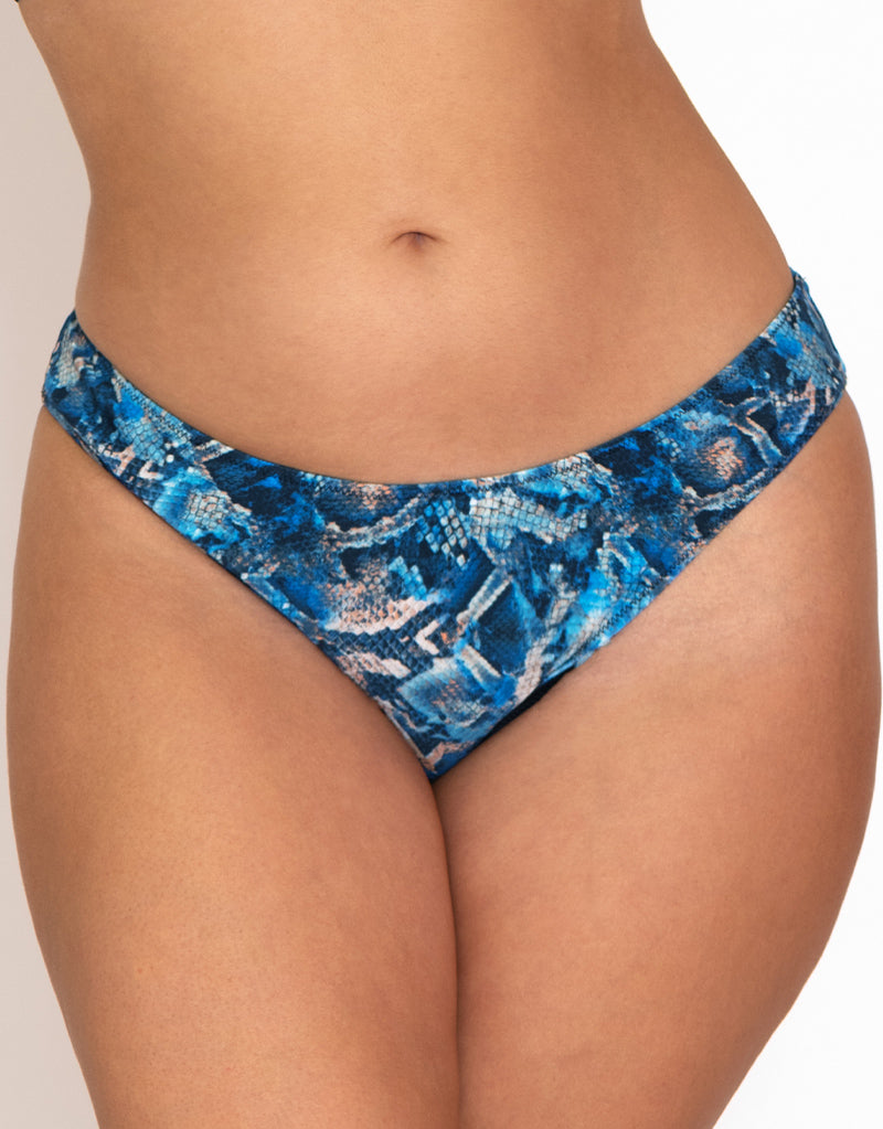 Curvy Kate Swim and Tonic Reversible Dipped Mini Brief Black/ Snake