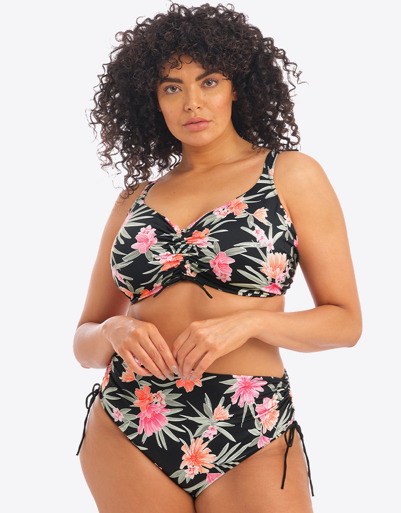 Elomi Dark Tropics Crop Bikini Top Black