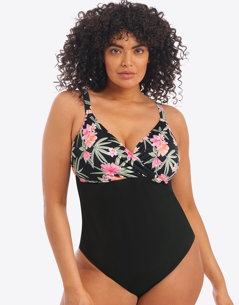 Elomi Dark Tropics Moulded Swimsuit Black