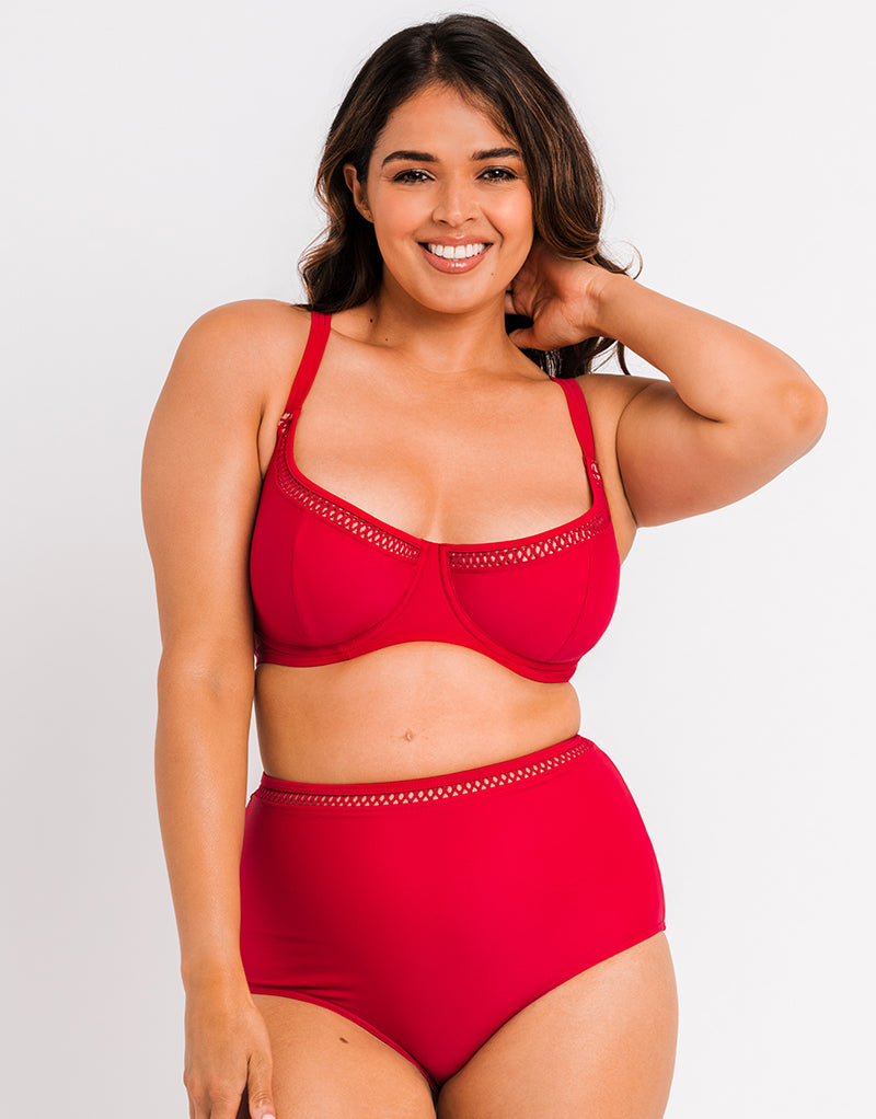 Curvy Kate First Class Balcony Bikini Top Red