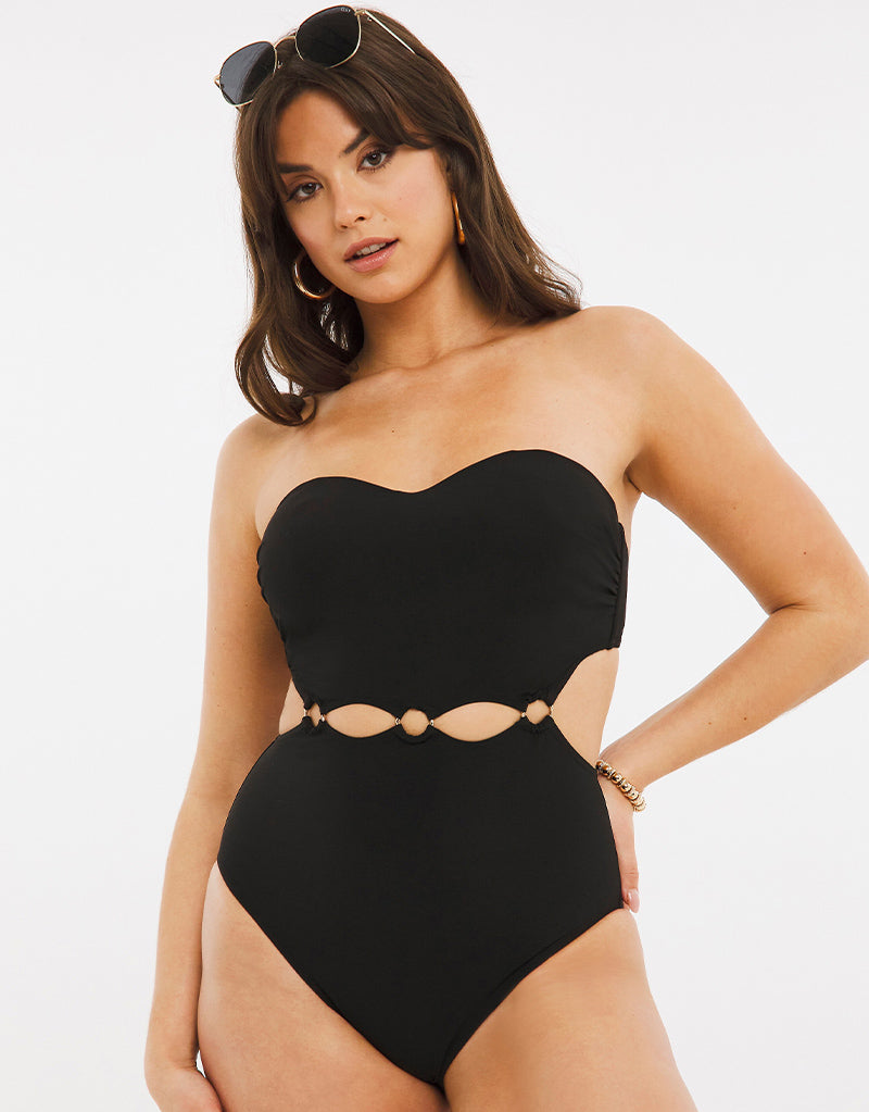 Figleaves Serengeti Ring Detail Swimsuit Black