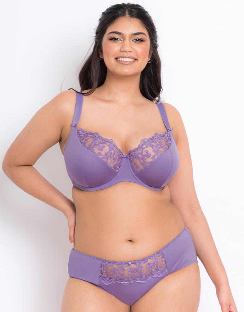 Flirtelle Swirl Balcony Bra Violet