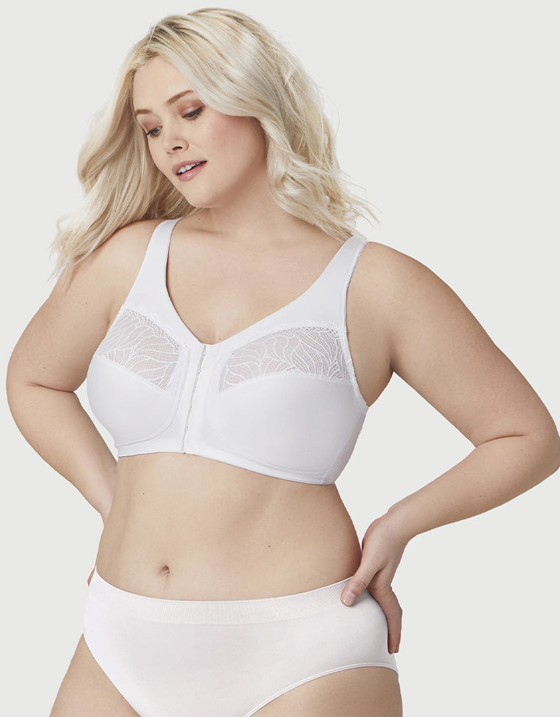 Glamorise Natural Shape Front Close Bra White