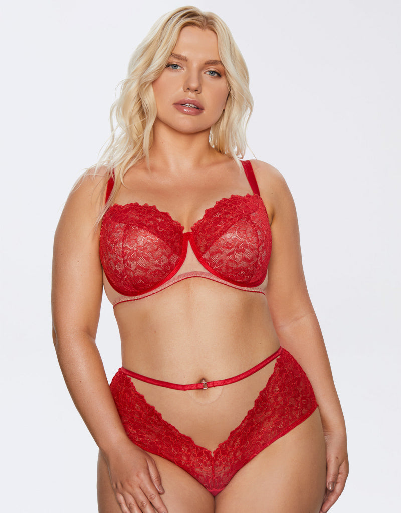 Kinga Mind Love Padded Balconette Bra Red