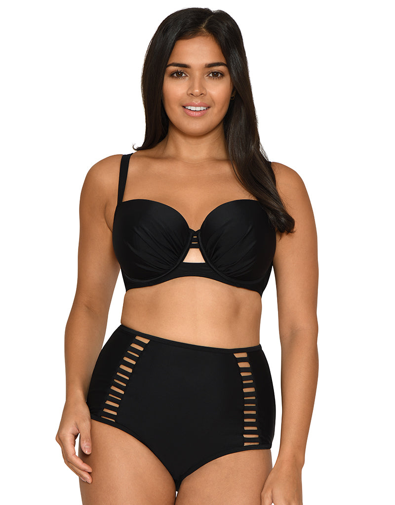 Curvy Kate Maya Padded Balcony Bikini Top Black