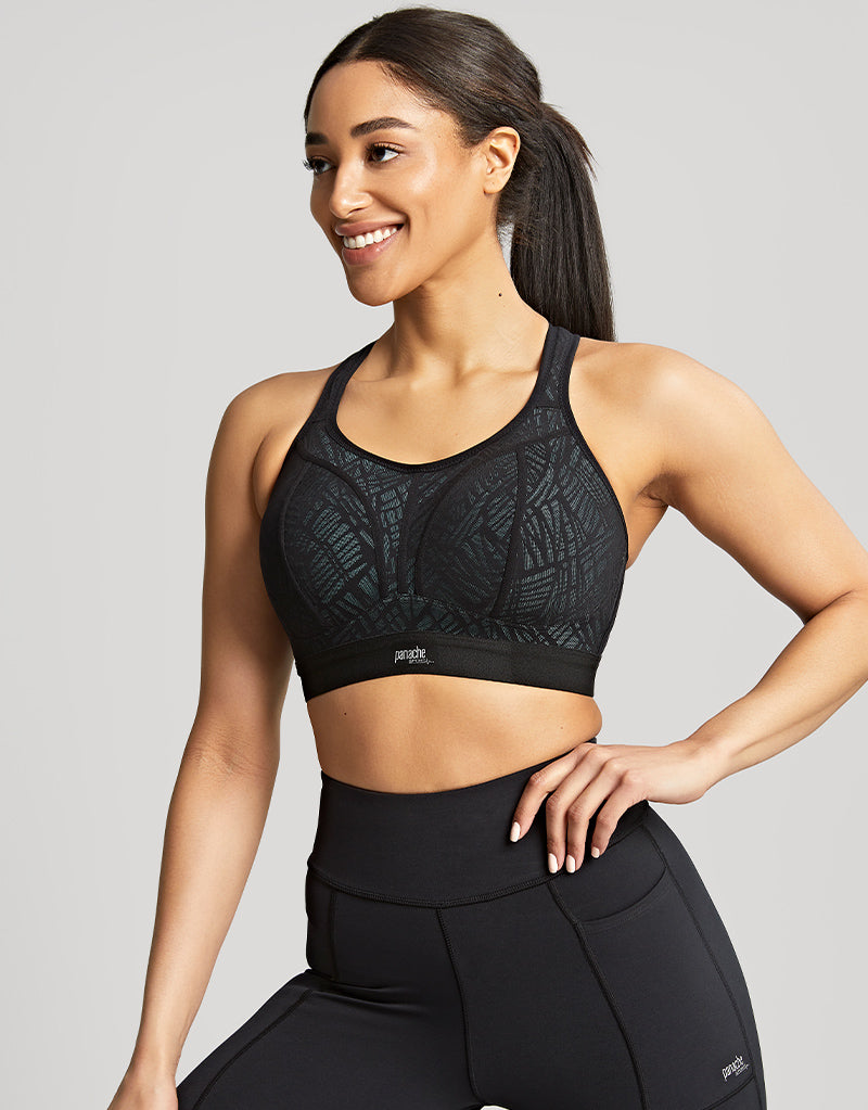 Panache Non Wired Sports Bra Black/Ice Blue