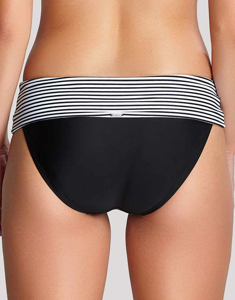 Panache Anya Stripe Fold Bikini Pant Black/White