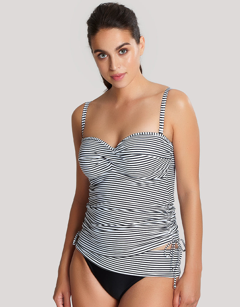 Panache Anya Stripe Tankini Black/White