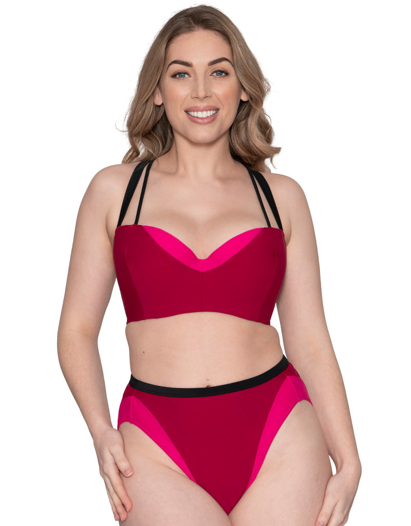 Curvy Kate Subtropic Padded Balcony Bikini Top Cherry Red/Pink