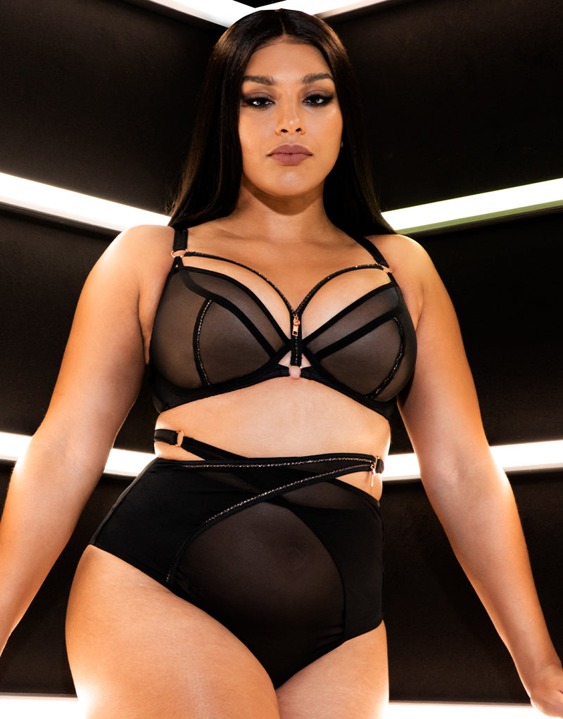 Scantilly Unzipped Plunge Bra Black