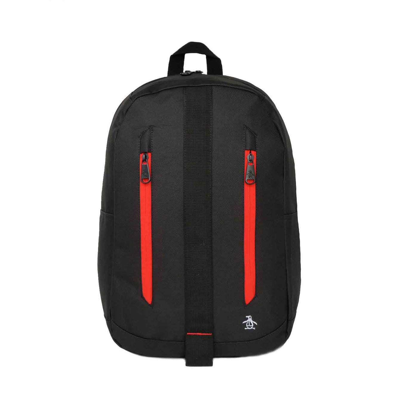 black white backpack