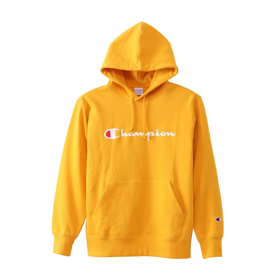 yellow champion mens hoodie