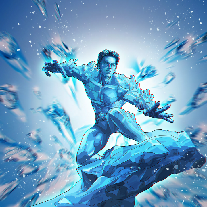 Surfing In The Ice Marvel Custom Drawing