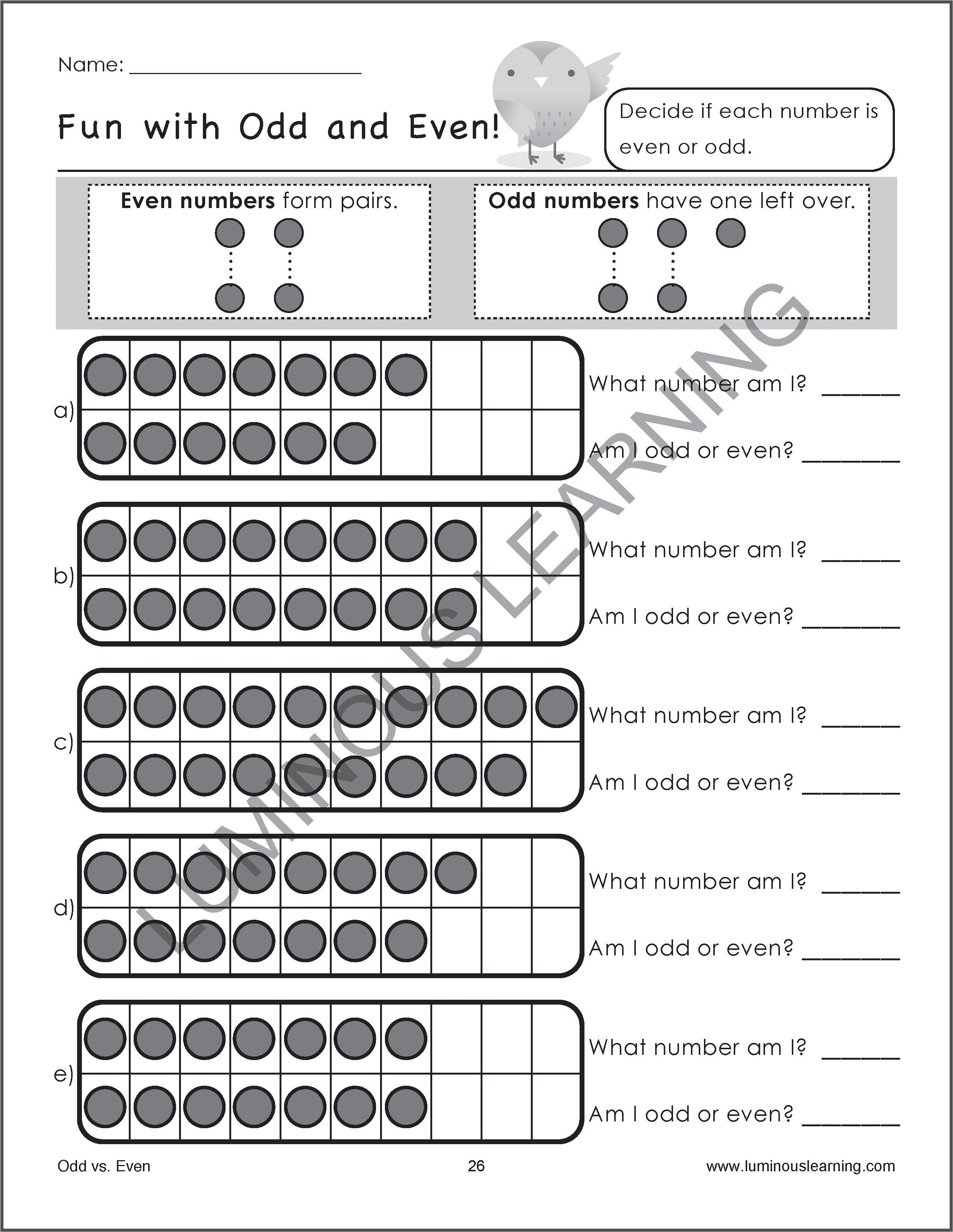 Number Sense K 2 Worksheets