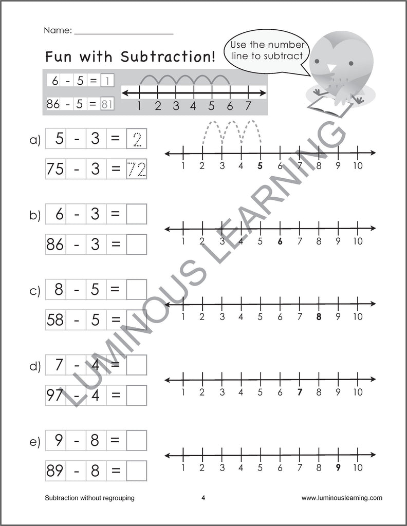 subtraction worksheets for special education grade 2